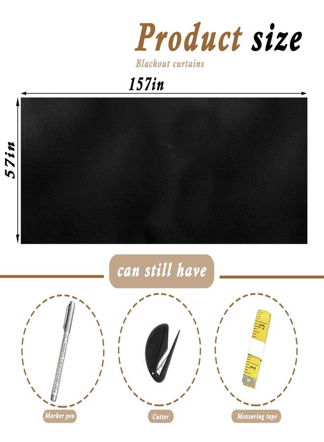 Frayot Blackout Blinds Shade,100% Blackout Material Curtains with Stickers,Portable Install for Bedroom,Travel, Dorm Room Window Shades No Drill（157" x 57" 1 Pack） - Image 2